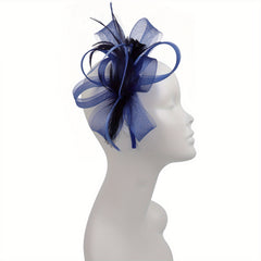 Women Feather Fascinators Derby Hat Mesh Head Piece Tea Party Hair Accessor