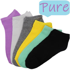 6 Pairs Candy Ankle Socks Soft Breathable Low Cut Women's Stockings