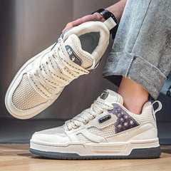 Men's Mesh Lace up Skate Shoes Casual Anti skid Sneakers