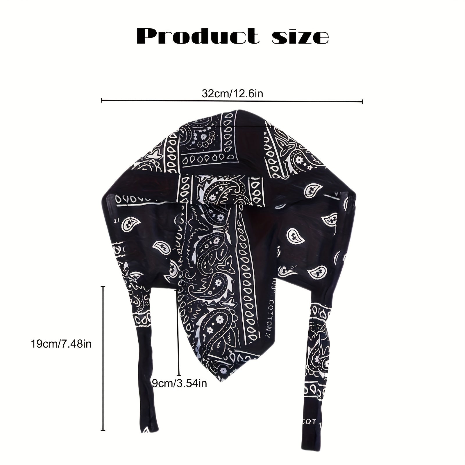 Vintage Paisley Print Turban Cap Head Wrap Bandana Lace Up Hat Scarves