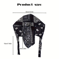 Vintage Paisley Print Turban Cap Head Wrap Bandana Lace Up Hat Scarves