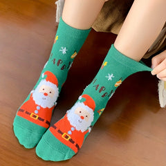 3 Pairs Christmas Elk Kids Socks Autumn Winter Cartoon Warmth Students Socks