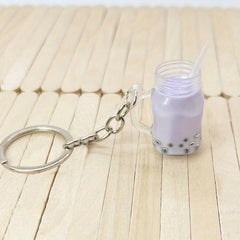 Bubble Tea Bottle Shape Key Chain Bubble Tea Key Ring Bag Car Key Ornament