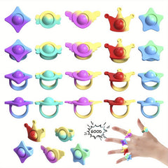 20pcs Silicone Rings Bubble Stress Relief Rings for Party