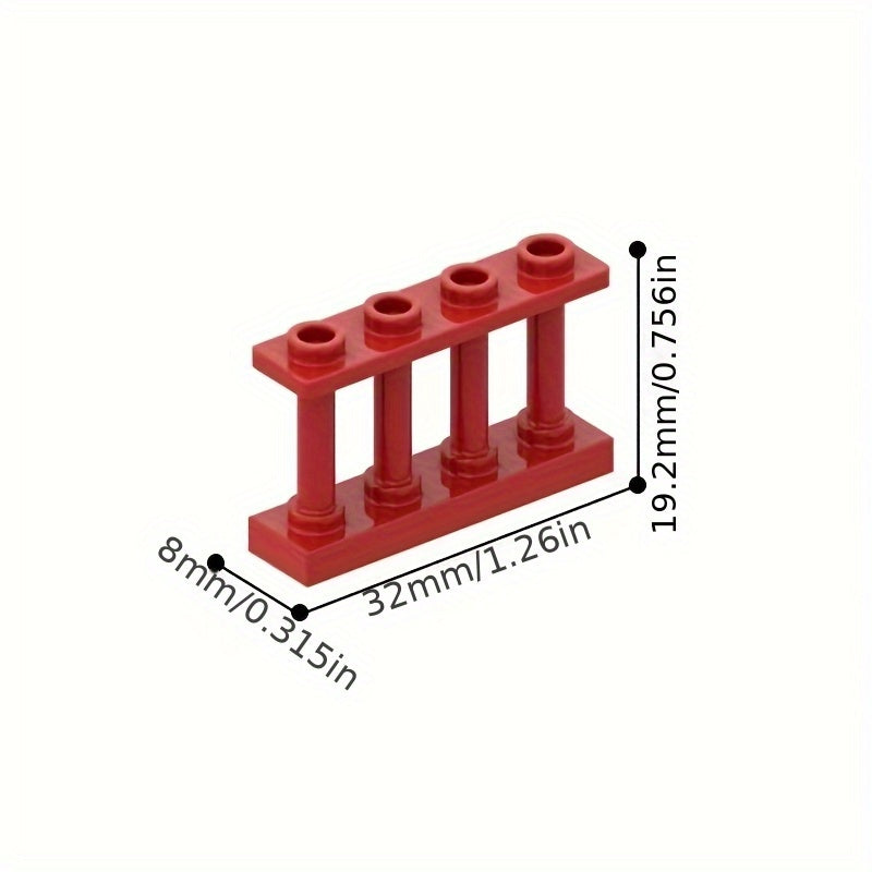 10pcs Building Blocks + Corner Posts 1x4x2 Fence 4x4x2 - Compatible with Archite