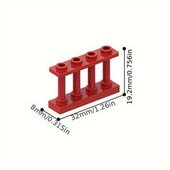 10pcs Building Blocks + Corner Posts 1x4x2 Fence 4x4x2 - Compatible with Archite