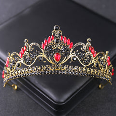 Vintage Golden Floral Bridal Crown Tiara Rhinestone