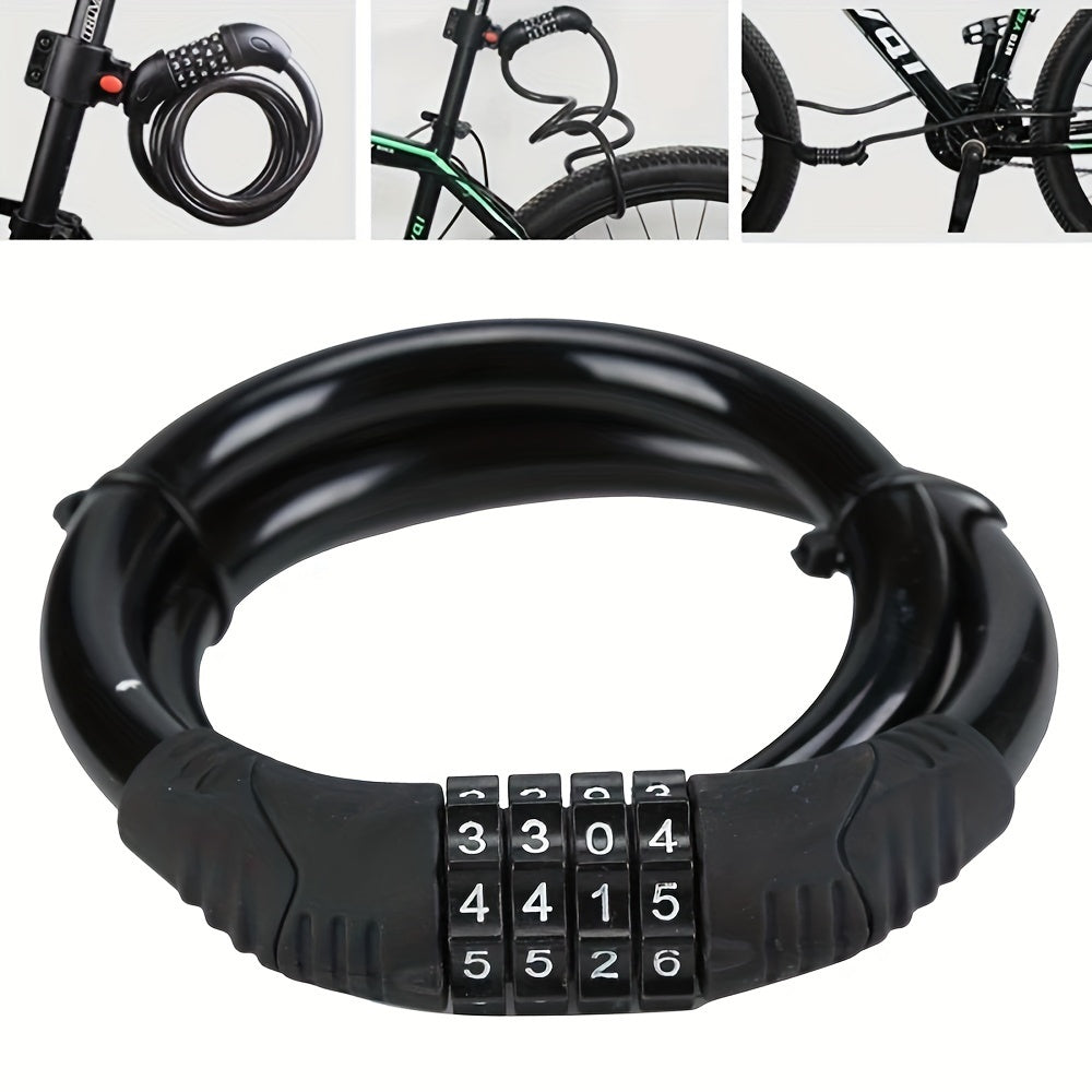 3pc Set 2 Bike 4 Position Password Lock & 1 Bell Bike Adjustable Anti-theft Pair