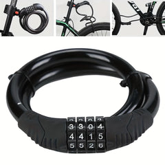 3pc Set 2 Bike 4 Position Password Lock & 1 Bell Bike Adjustable Anti-theft Pair