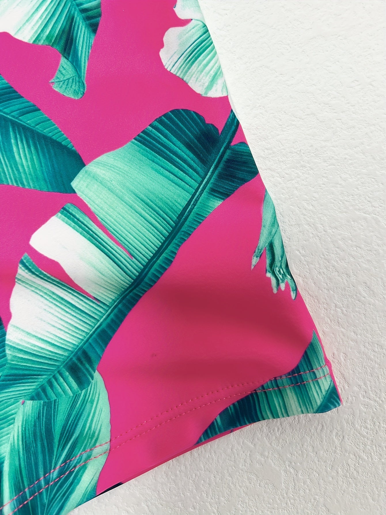 Men s Tropical Leaf & Floral Print Swim Boxers Hawaiian Style