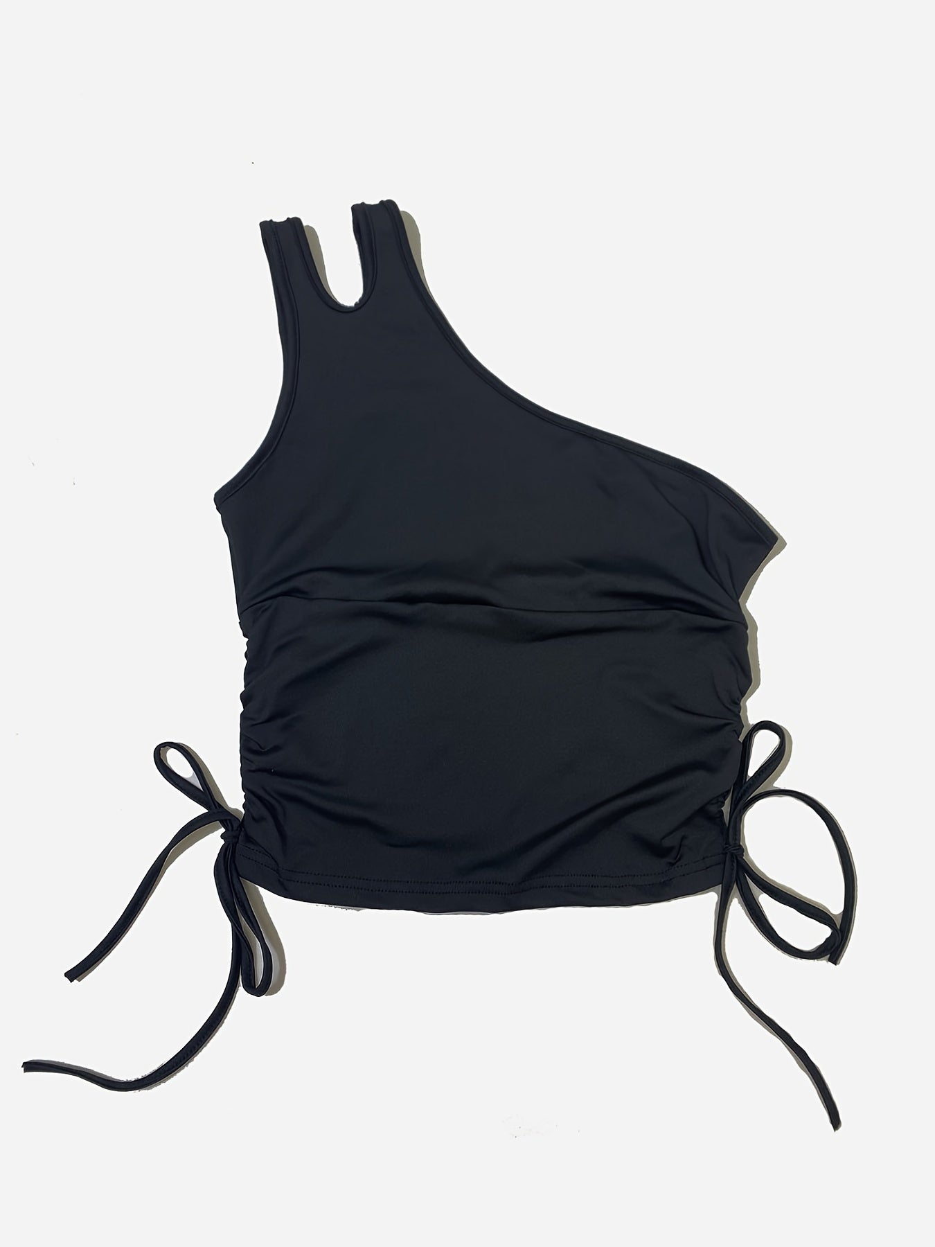 Y2K One Shoulder Drawstring Tank Top