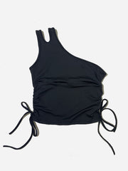 Y2K One Shoulder Drawstring Tank Top