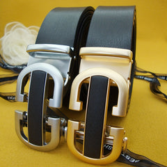 Men's Automatic Buckle Belt PU Leather Business Suit Waist Strap