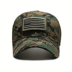 American Flag Camouflage Embroidered Baseball Cap Men's Outdoor Hat