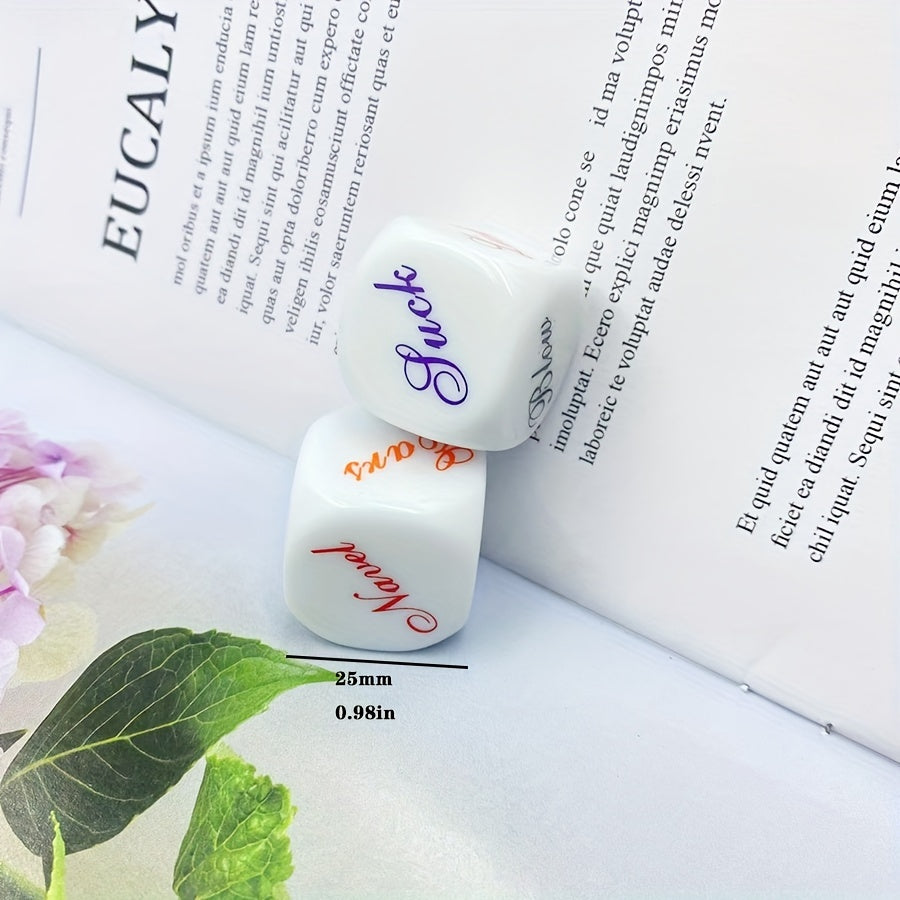 2pcs 25mm English Party Game Dice Couple Game Dice