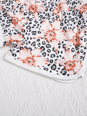 3pcs Toddler Girls Casual Shorts Set Leopard Print Floral Cow Flowers