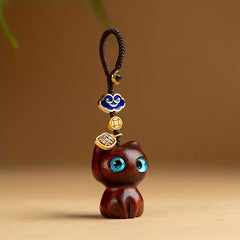 Sandalwood Cat Keychain for Men and Women