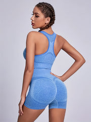 Yoga Set Sports Bra & High Waist Shorts Activewear