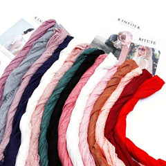 Lace Tassel Hollow Out Scarf Solid Hijab Shawl Classic Head Wraps