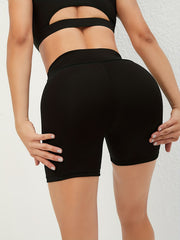 High Waist Biker Shorts For Women Solid Sports Shorts
