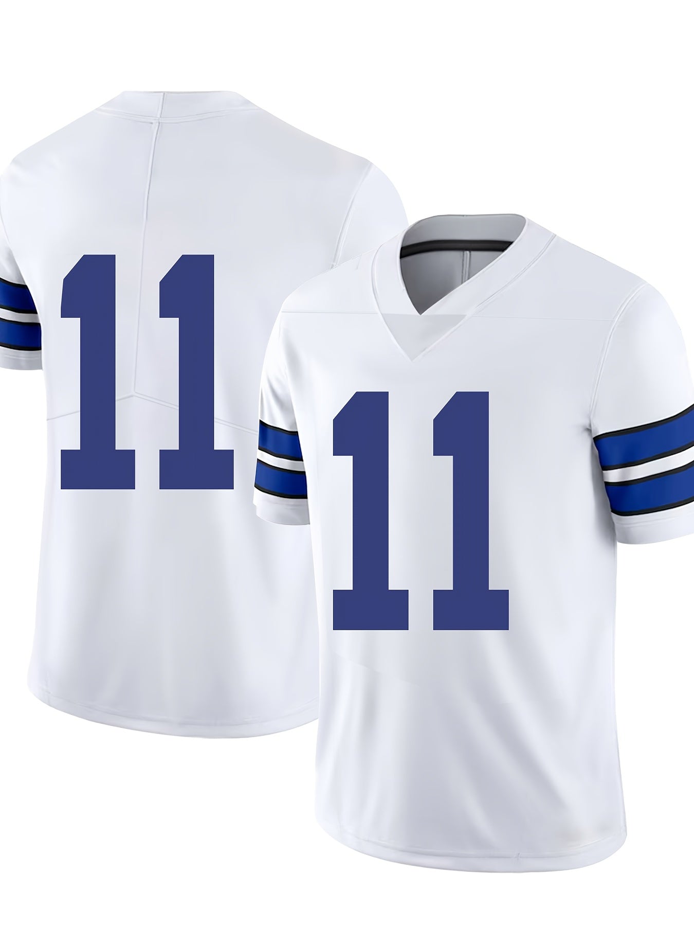 Men's Active V Neck Rugby Jersey Breathable Short Sleeve American Football Shirt