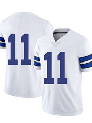 Men's Active V Neck Rugby Jersey Breathable Short Sleeve American Football Shirt