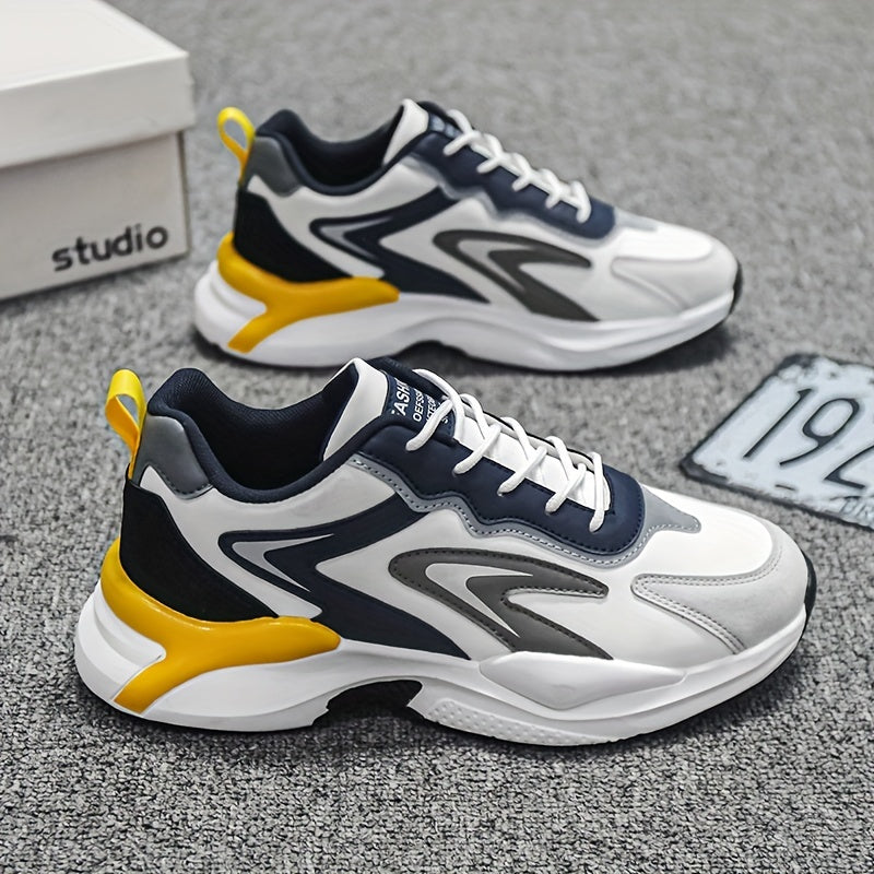 Men's Chunky Lace-Up Sneakers Athletic Shoes