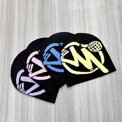 Warm Windproof Sport Knit Beanie Hat with Printing for Men and Women