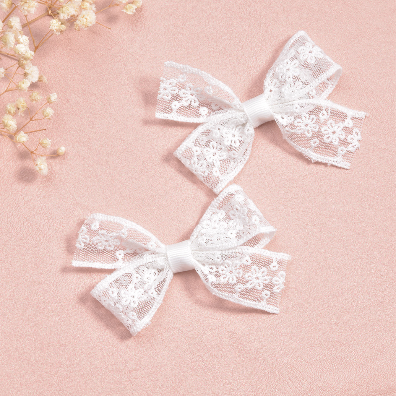 2pcs Girls Lace Bow Hair Clips Hair Accessories