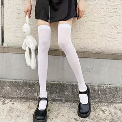 2 Pairs College Style Over The Knee Socks Women's Stockings