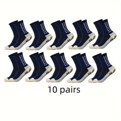 10 Pairs Men's Mid Crew Sport Socks Nylon Blend Breathable Sweat-Absorbing