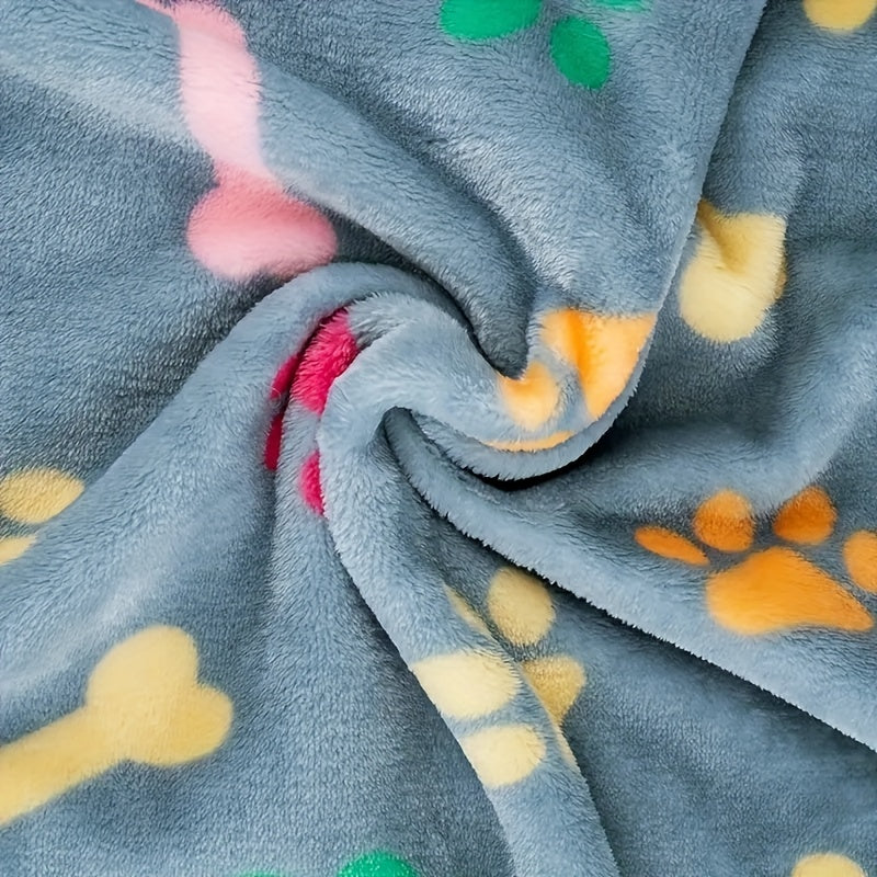 Soft and Cozy Paw Print Fleece Blanket for Dogs