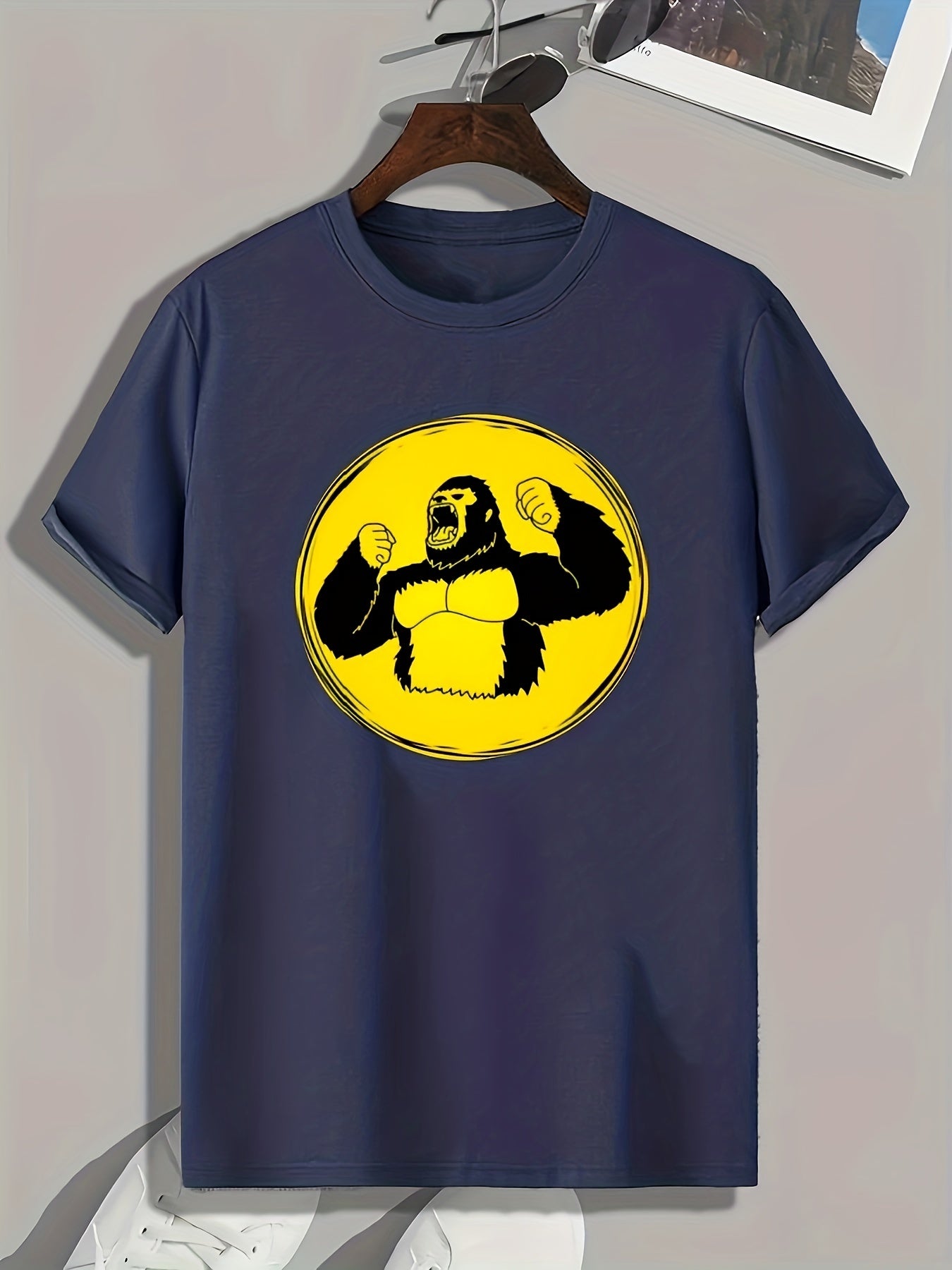 Chimpanzee Print Men's Graphic T shirt Casual Comfy Tees