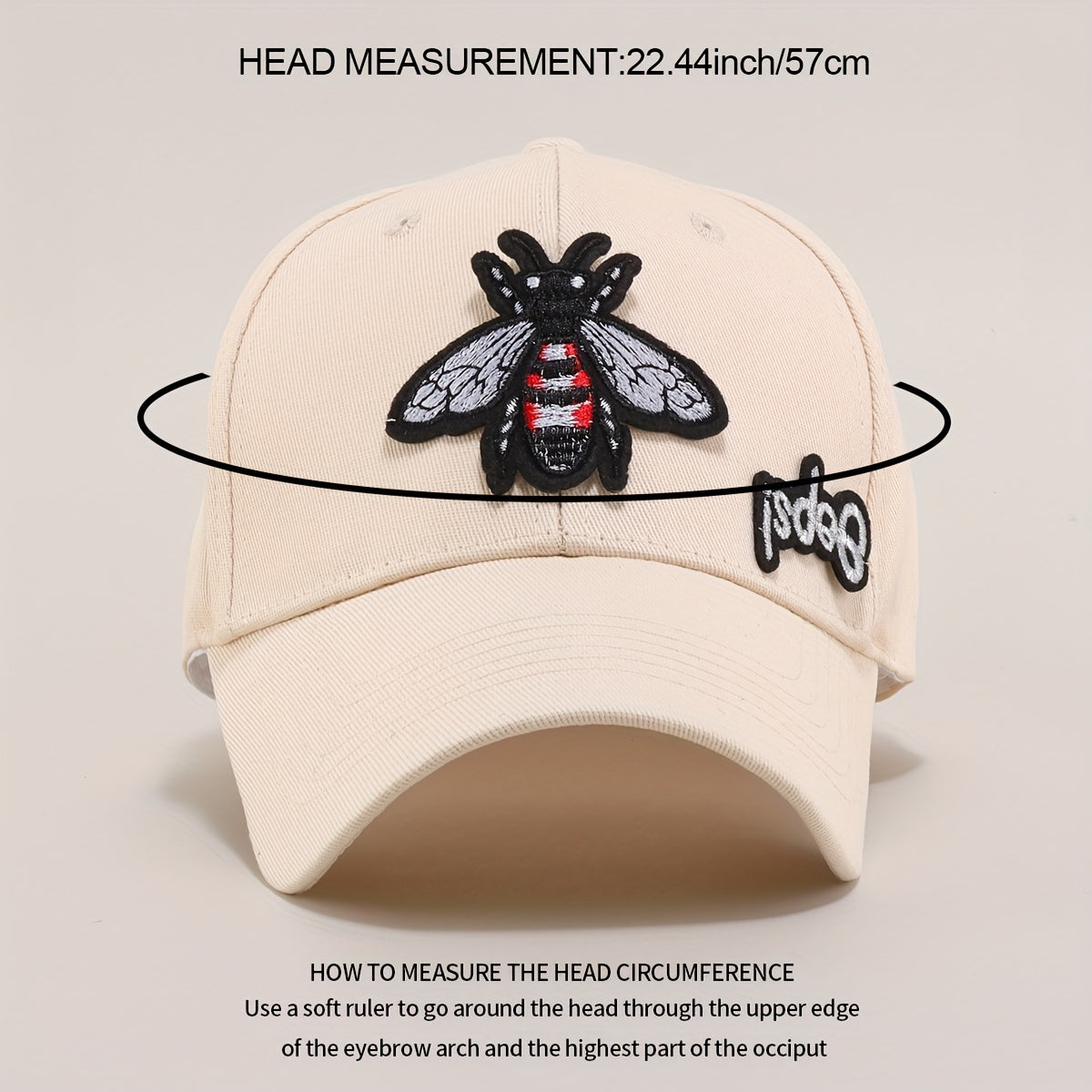 Bee Patch Baseball Cap Anime Couple Dad Hat Unisex Sun Hats