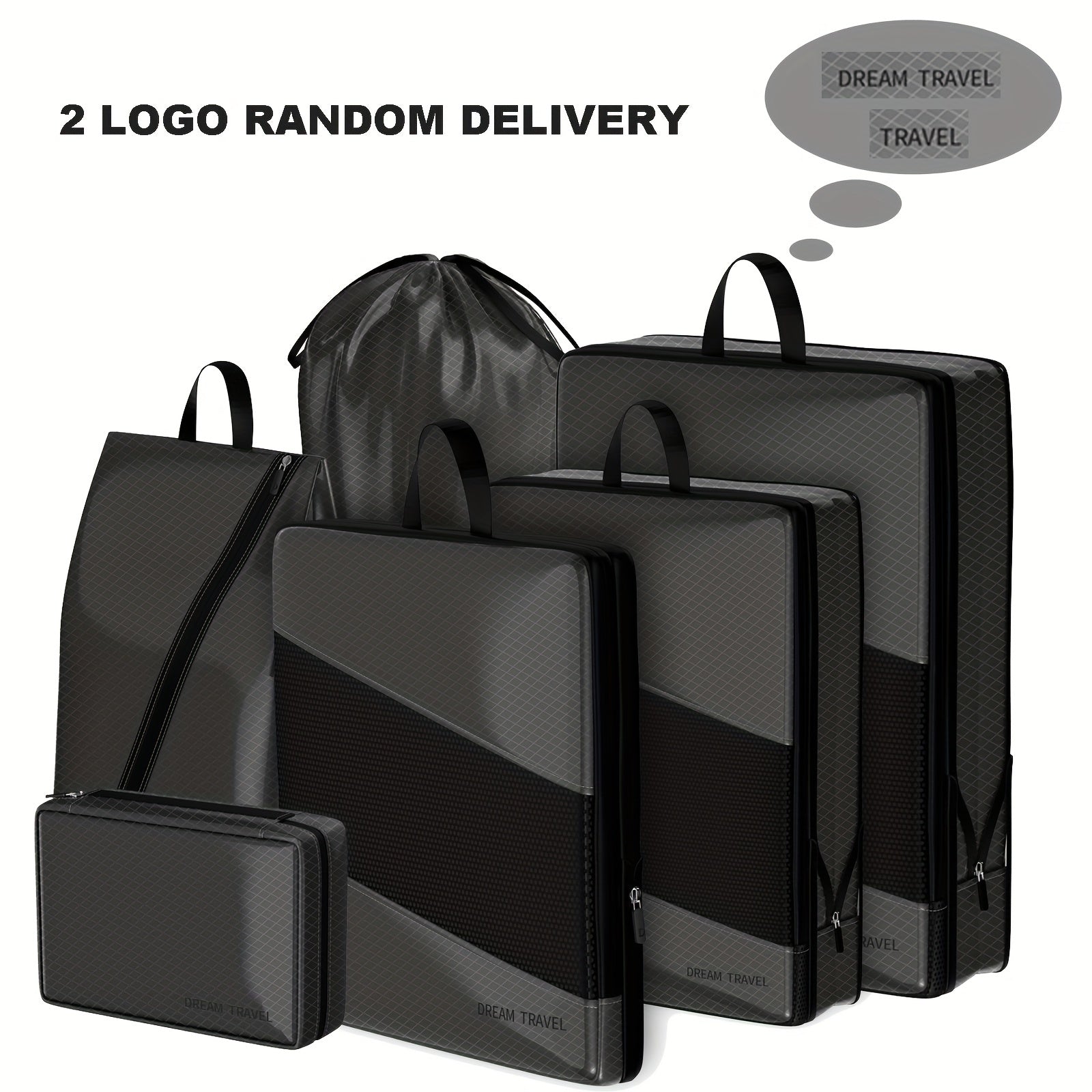 6pcs Compression Luggage Packing Organizer Set Lightweight Storage Bag