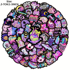 100pcs Gothic Doodle Stickers Waterproof PVC Stickers for Notebook Skateboard
