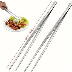 2PCS Stainless Steel Food Tongs Churrasco Tweezers Clip