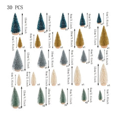 30 Mini Christmas Trees Bottle Brush Artificial Xmas Tree Holiday Decor