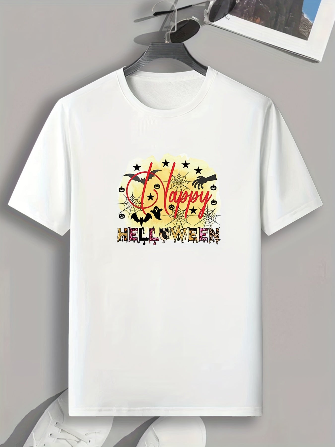 Halloween Pattern Print Men's Comfy Sports T-shirt