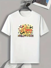 Halloween Pattern Print Men's Comfy Sports T-shirt