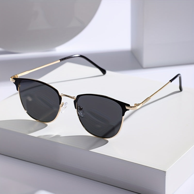 Cat Eye Sunglasses Metal Square Frame UV400