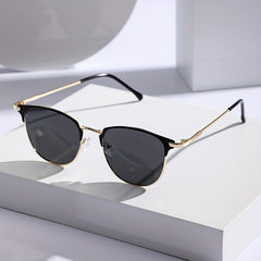 Cat Eye Sunglasses Metal Square Frame UV400