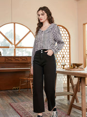 Solid Double Button Jeans for Women
