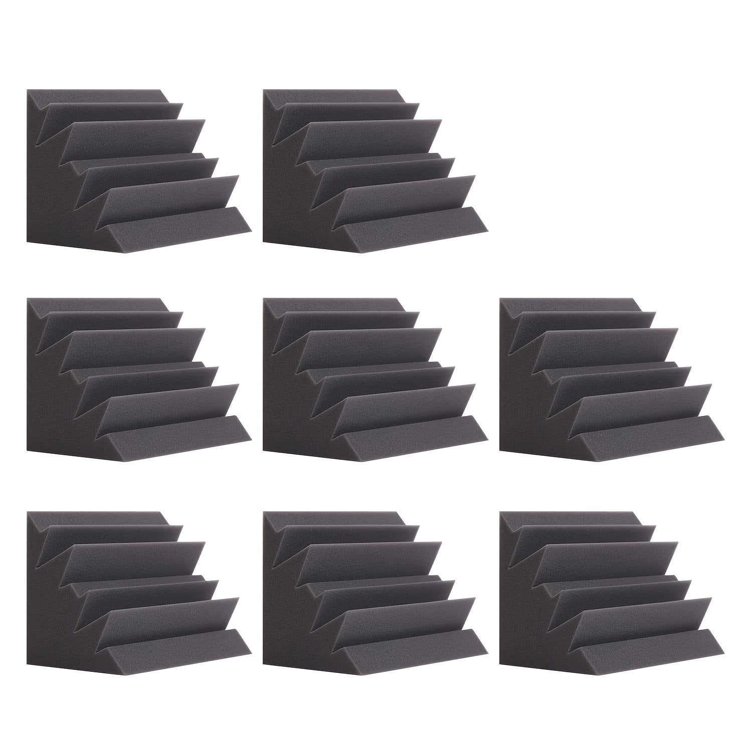8pcs Bass Trap Acoustic Foam High Density Fire Resistant
