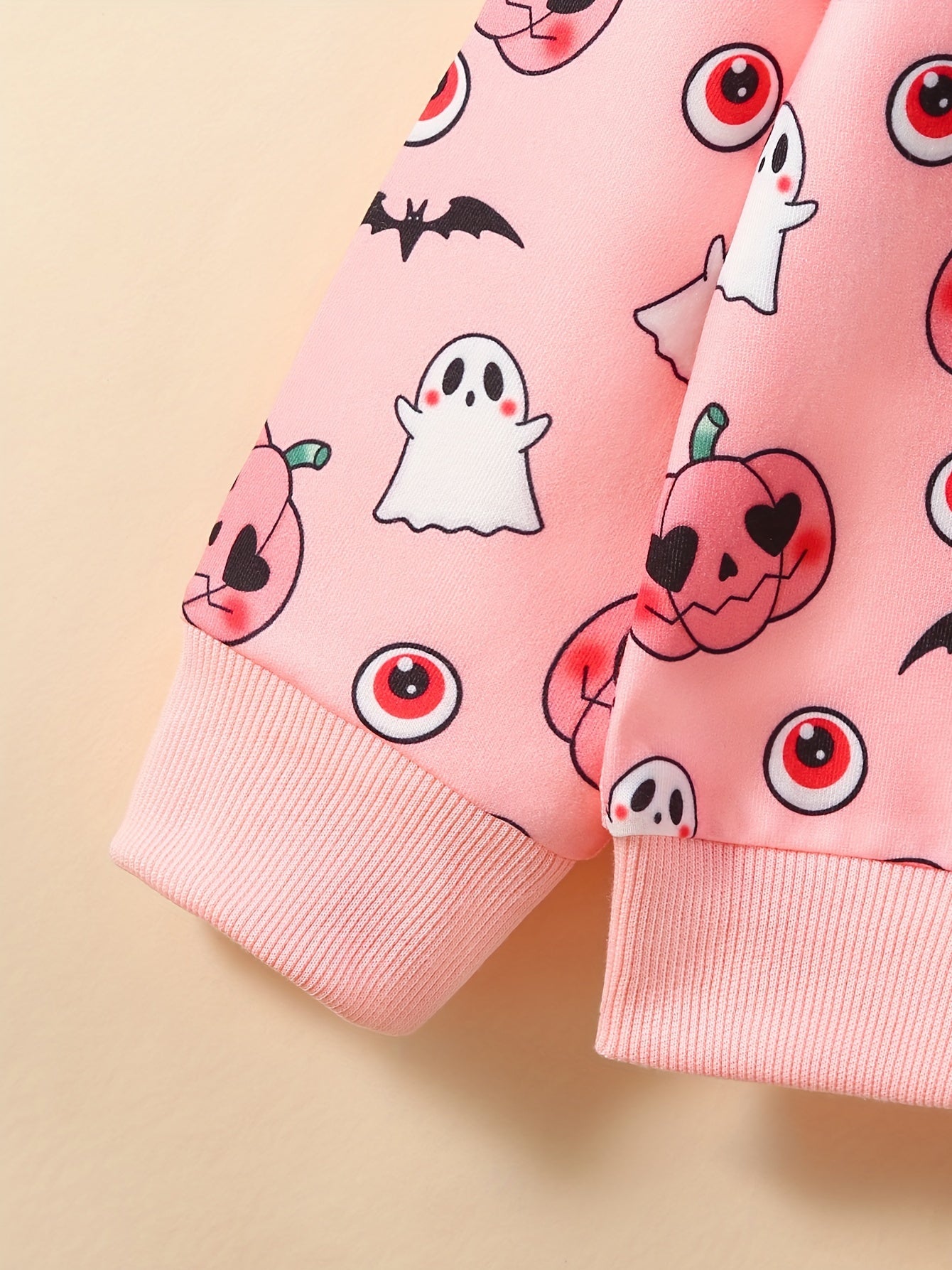 Girls Pumpkin Print Sweatshirt Long Sleeve Pullover Top