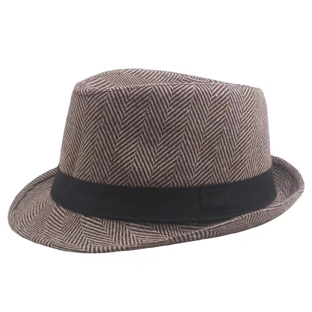 Stylish Men's Wide Brim Fedora with Sun Protection