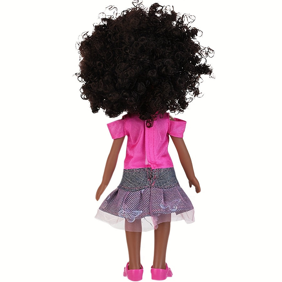 10 Inch Afro Silicone Doll with Skin Interchangeable Outfits & Hairbands