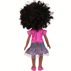 10 Inch Afro Silicone Doll with Skin Interchangeable Outfits & Hairbands