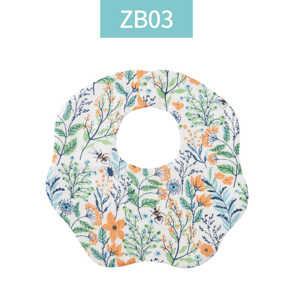 6-Layer Cotton Muslin Petal Bib for Babies