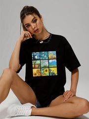 Short Sleeve Graphic Tee Landscape Print Casual Crew Neck T-shirt